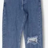 Hound Straight Leg Jeans Ripped Denim En Bleu 8