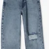 Hound Straight Leg Jeans Ripped Denim Bleu Clair 8