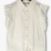 Like Flo Blouse Solid Check Knotted Blouse En Blanc Satisfait ou Remboursé 13