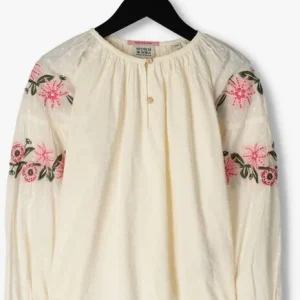 Livraison gratuite Scotch & Soda Blouse Long Sleeved Flower Embroidery Top En Blanc 8