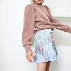 marques pas cher Nono Jupe Plissée Nulan World Map Short Plissee Skirt En Bleu 9