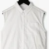 Calvin Klein Blouse Monogram Sleeveless Shirt En Blanc 11