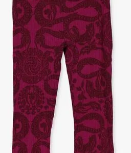 soldes magasin Alix Mini Pantalon évasé Teens Knitted Graphic Dragon Flared Pants En Rose 9