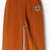 Carlijnq Pantalon De Jogging Flower – Flared Jogger Wt Embroidery En Cognac dernière tendance 13